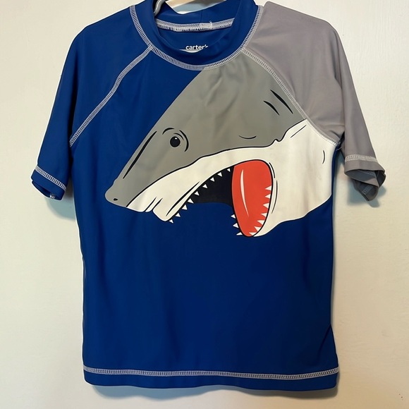 Carter's Other - Carters Kids Youth Boys Blue Shark rashguard